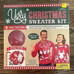 Make Your Own Ugly Christmas Sweater Kit Special Edition Red Size Large